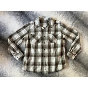 Carhartt Women's Button Down Huron Plaid Roll Long Sleeve Shirt Size Large